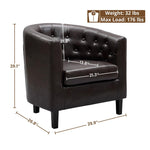 Load image into Gallery viewer, Emma Set of 2 Button-Tufted Faux Leather Barrel Chairs - Espresso
