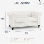 Load image into Gallery viewer, Emery Chesterfield Faux Leather Loveseat
