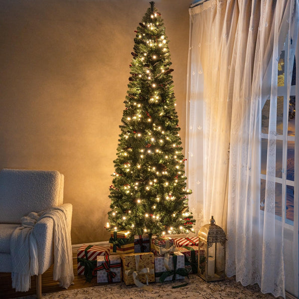Belen Slim Pencil Pre-Lit Christmas Tree - 6.5 ft