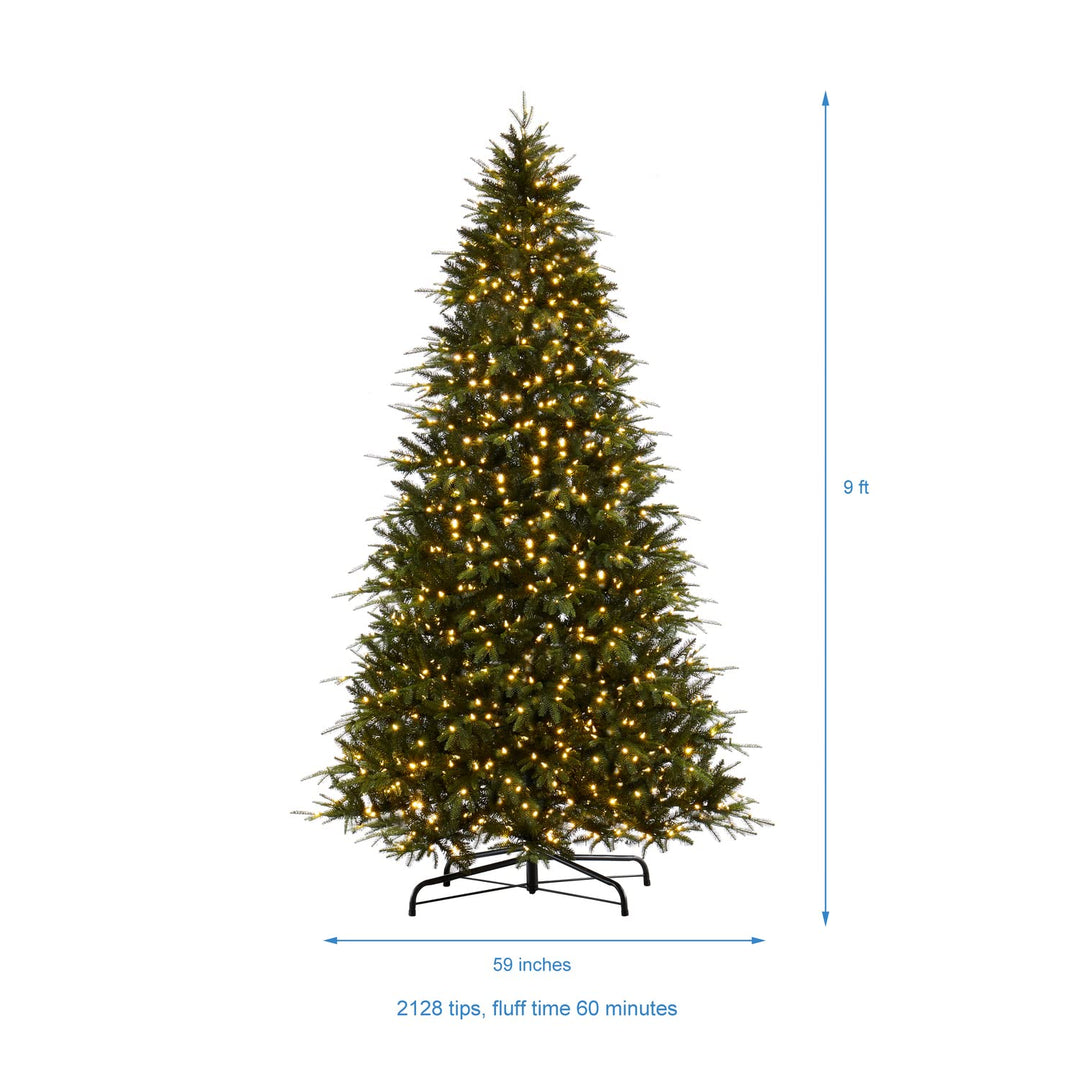Traditional Pre-Lit Fir Christmas Tree - 9 ft