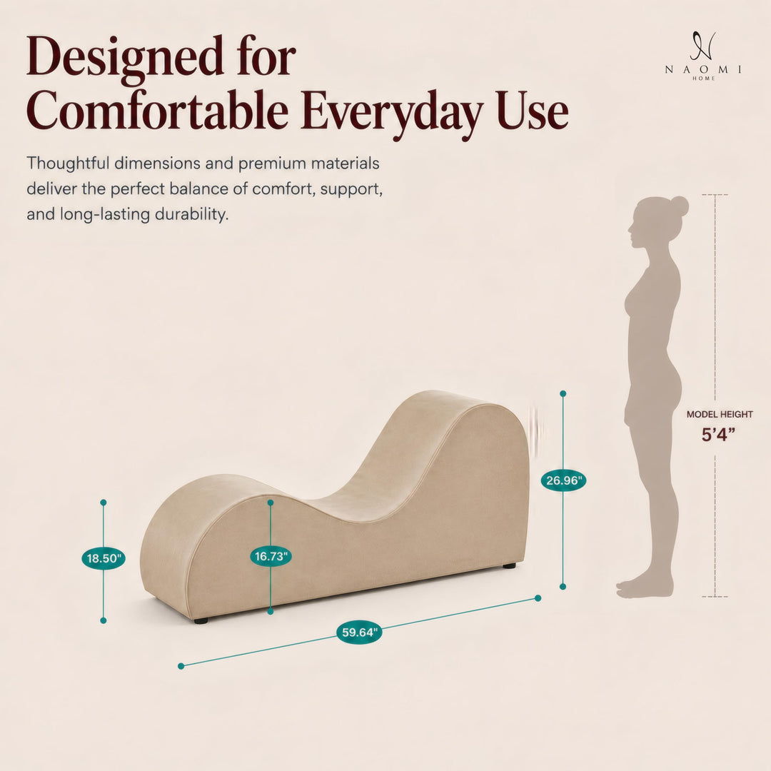 Leticia Ergonomic Yoga Chaise Lounge for Deep Stretching - Mocha