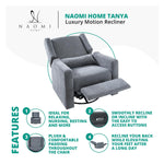Load image into Gallery viewer, Tanya Power Swivel Glider Recliner with USB Port - Gray
