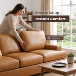 Load image into Gallery viewer, Siggy Genuine Leather Sofa with Removable Cushions
