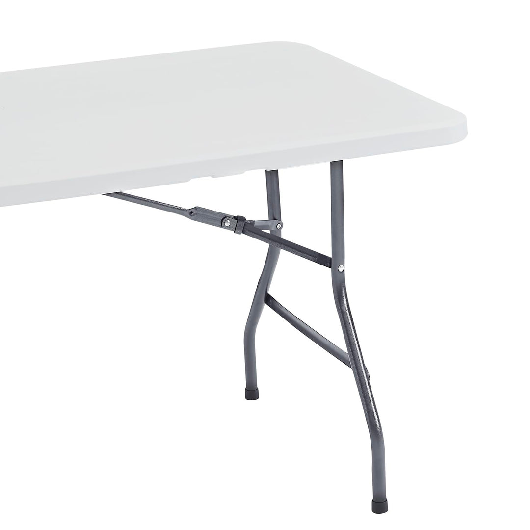 Rectangular Resin Folding Table with Carry Handle - 6 ft