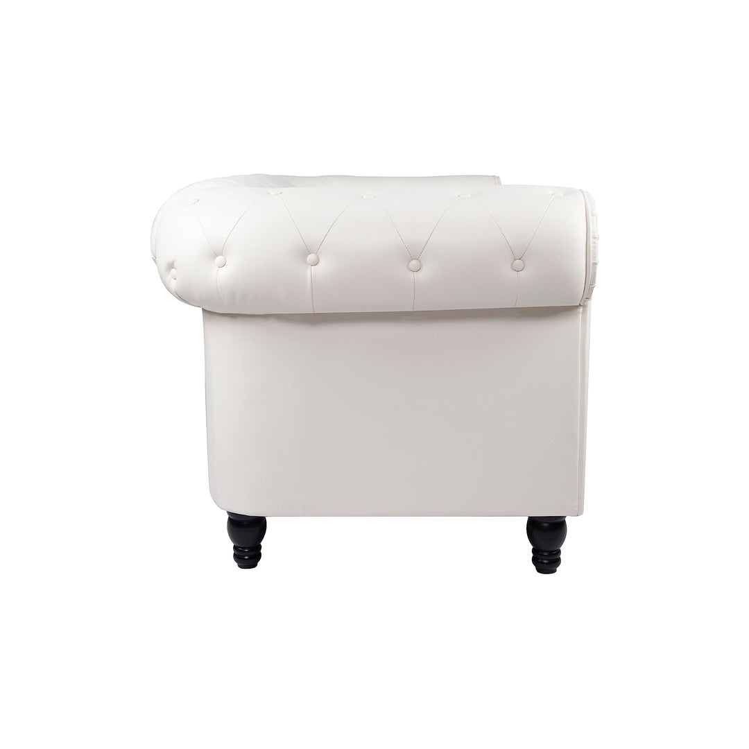 Emery Chesterfield Faux Leather Loveseat