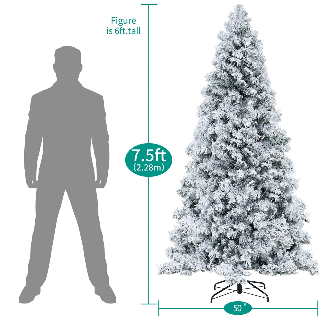 Skylar Snow Flocked Alaskan Pine Tree - 6.5 ft