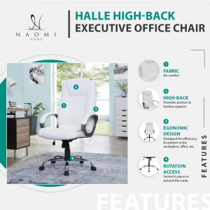 Naomi Home Halle High-Back Executive Office Chair