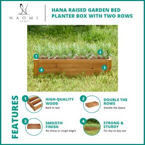 Naomi Home Hana Raised Garden Bed Planter Box