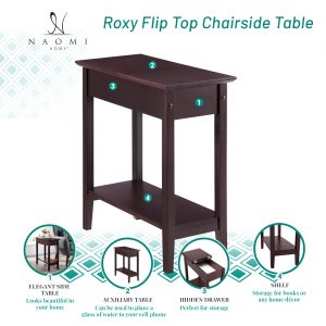 Naomi Home Roxy Flip Top Chairside Table