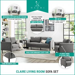 Naomi Home Claire Living Room Sofa Set