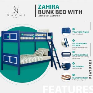 Naomi Home Zahira Bunk Bed with Angled Ladder