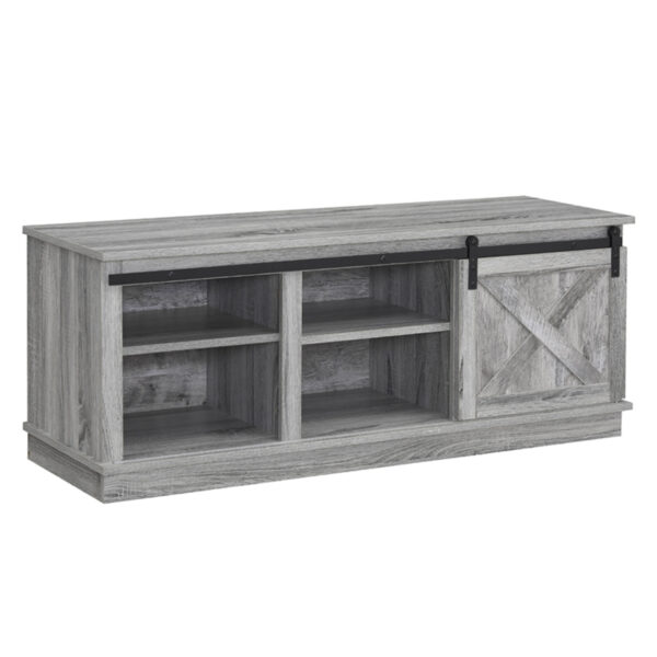 Naomi Home Shelby Sliding Barn Door TV Stand for 50" TV with Storage Shelf