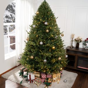 Kinsley Prelit Aritificial Christmas Tree, Realistic Traditional Christmas Tree with Lights by Naomi Home