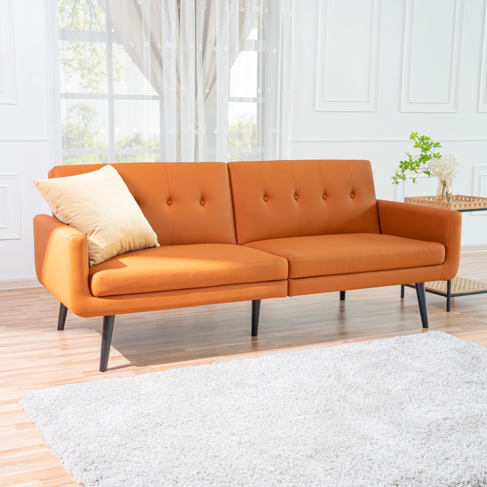 Naomi Home Monica Mid Century Style Futon Sofa Bed - 7