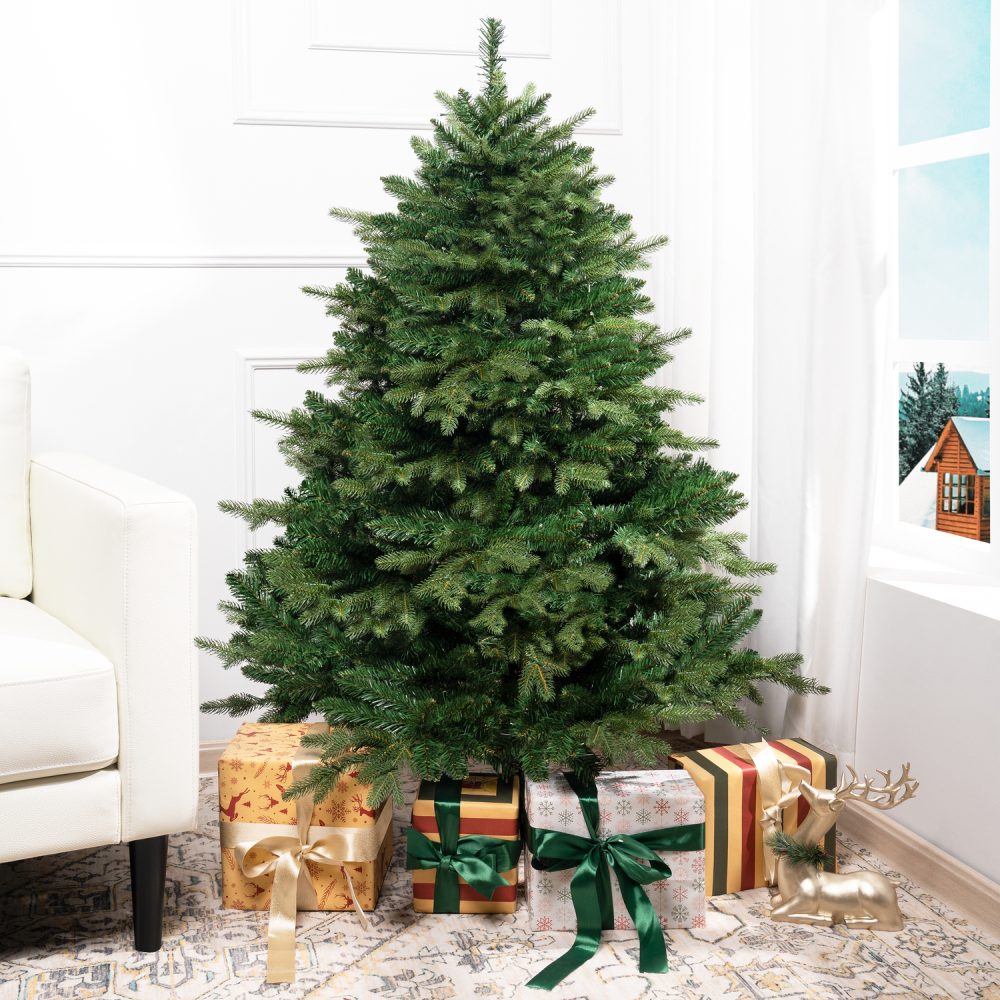 Cynthia Prelit Artificial Christmas Tree, Realistic Rustic Christmas Tree with Lights by Naomi Home - 12