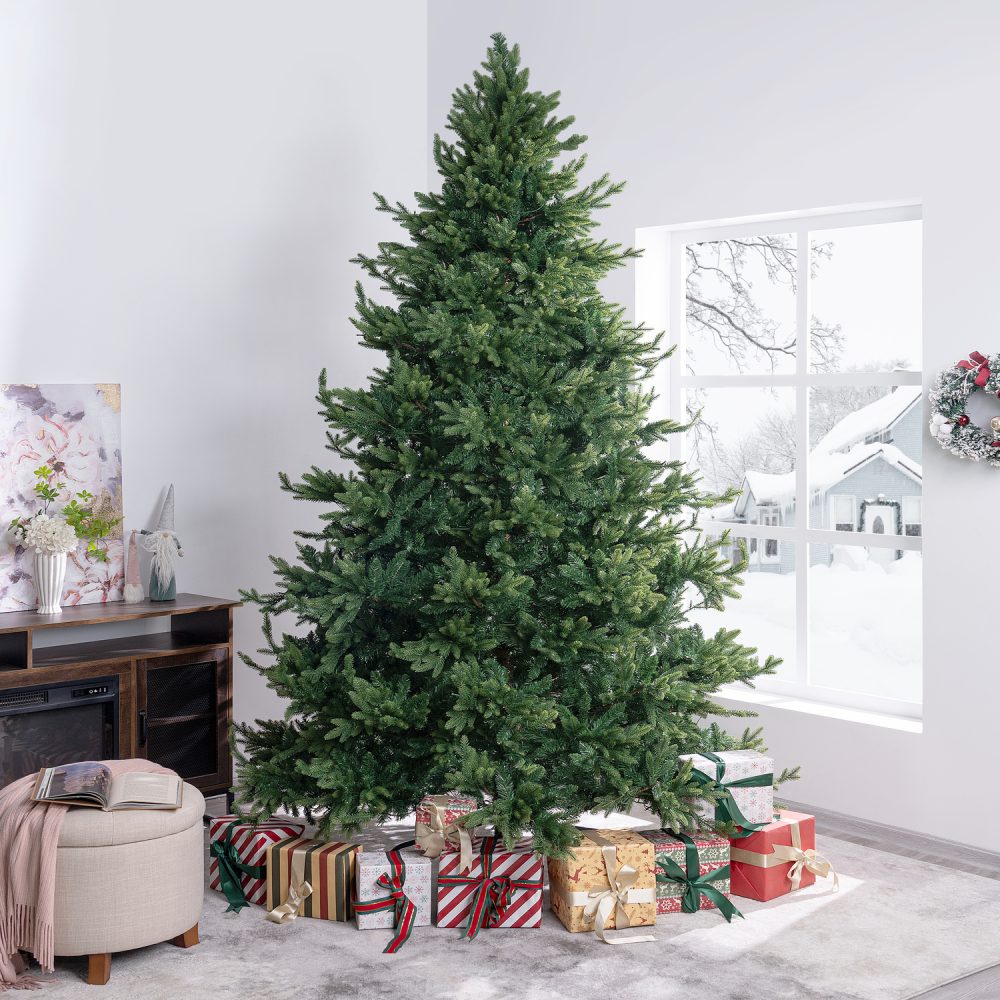 Kinsley Prelit Artificial Christmas Tree, Realistic Traditional Christmas Tree with Lights by Naomi Home - 12