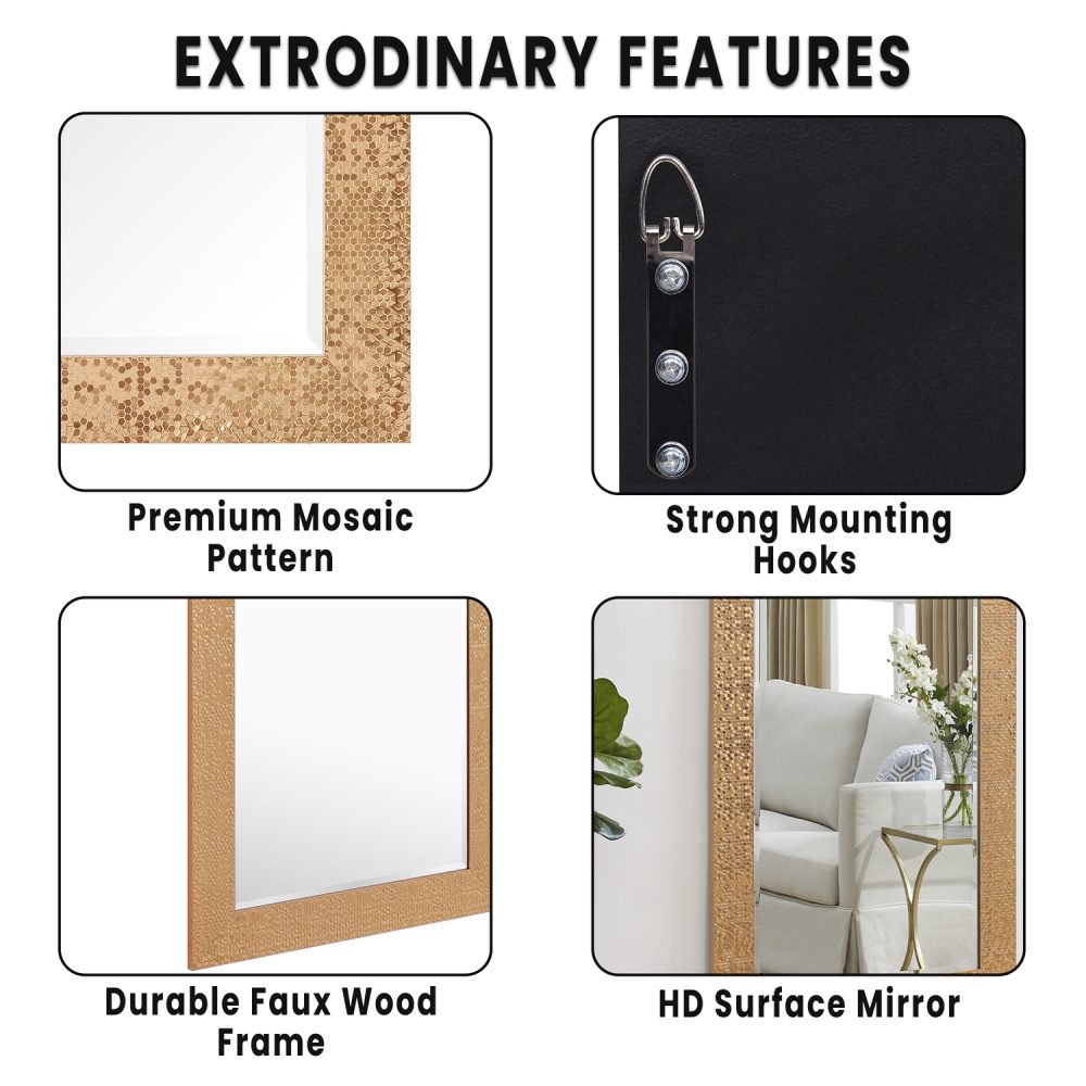 Mosaic Style Full Length Floor Mirror by Naomi Home - 11