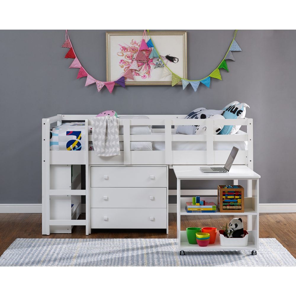 Low Study Loft Bed with Desk by Naomi Home - 11