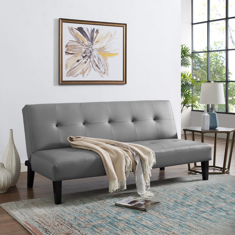 Button Tufted Futon Sofa Bed by Naomi Home - 12