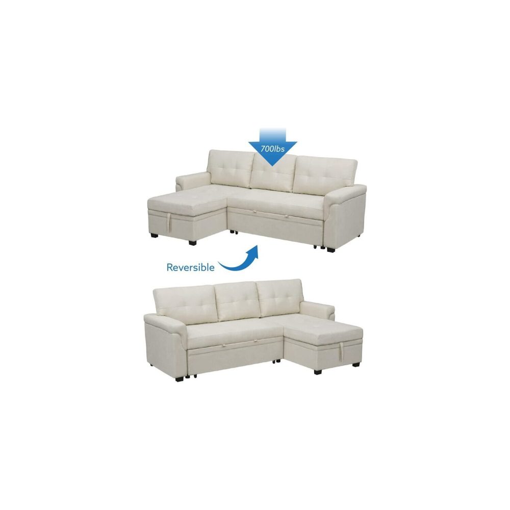 Laura Reversible Sleeper Sectional Sofa with Storage Chaise by Naomi Home - 25