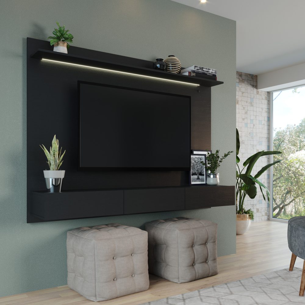 Bliss Wall Mounted Floating Entertainment Center for 70″ TVs by Naomi Home - 7
