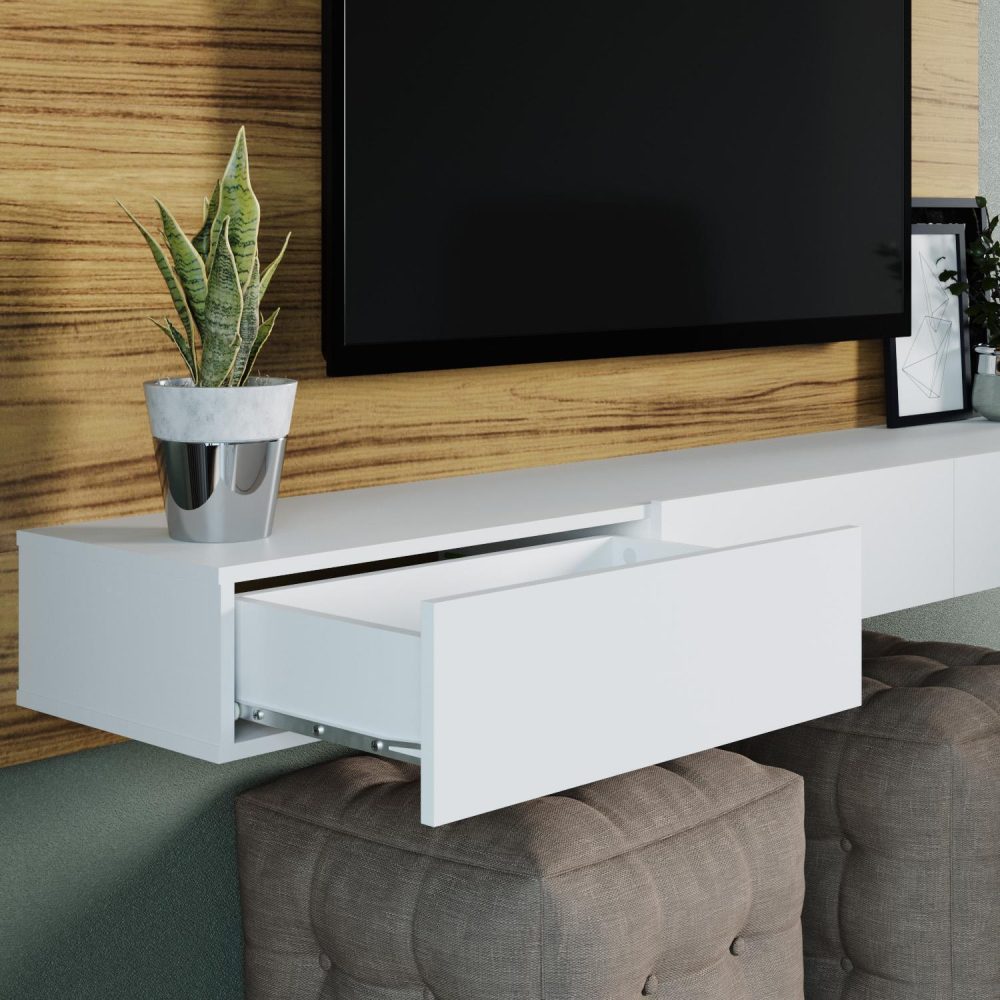 Bliss Wall Mounted Floating Entertainment Center for 70″ TVs by Naomi Home - 16