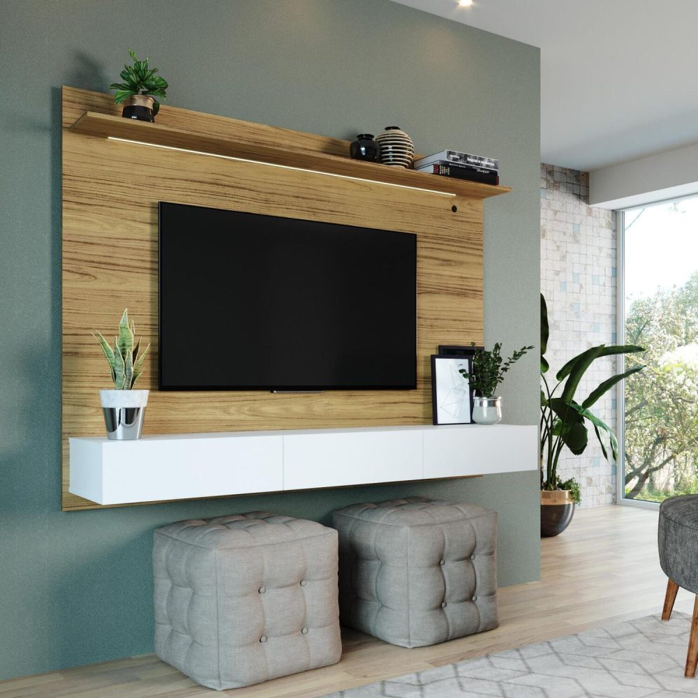 Bliss Wall Mounted Floating Entertainment Center for 70″ TVs by Naomi Home - 12