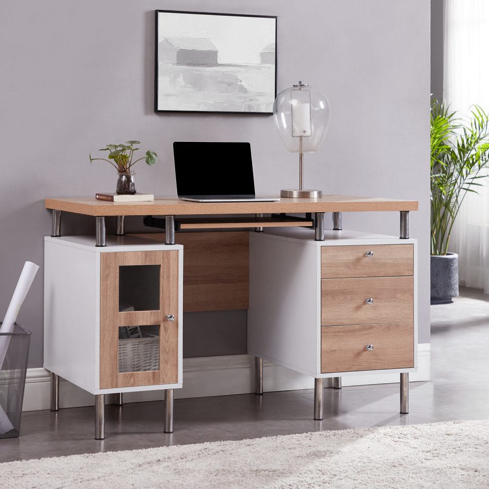 Elsy Contemporary Two-Tone Desk by Naomi Home - 1