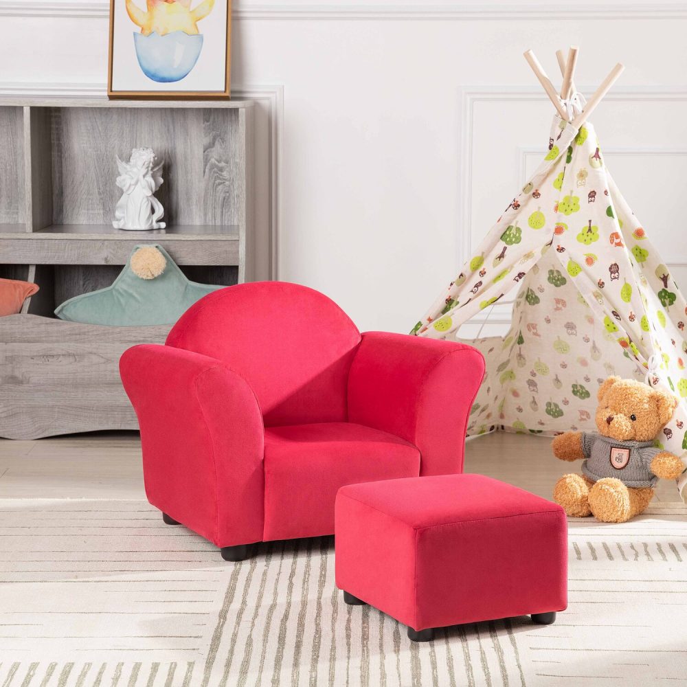 Naomi Home Shirley Kid Sofa Chair with Ottoman - 7