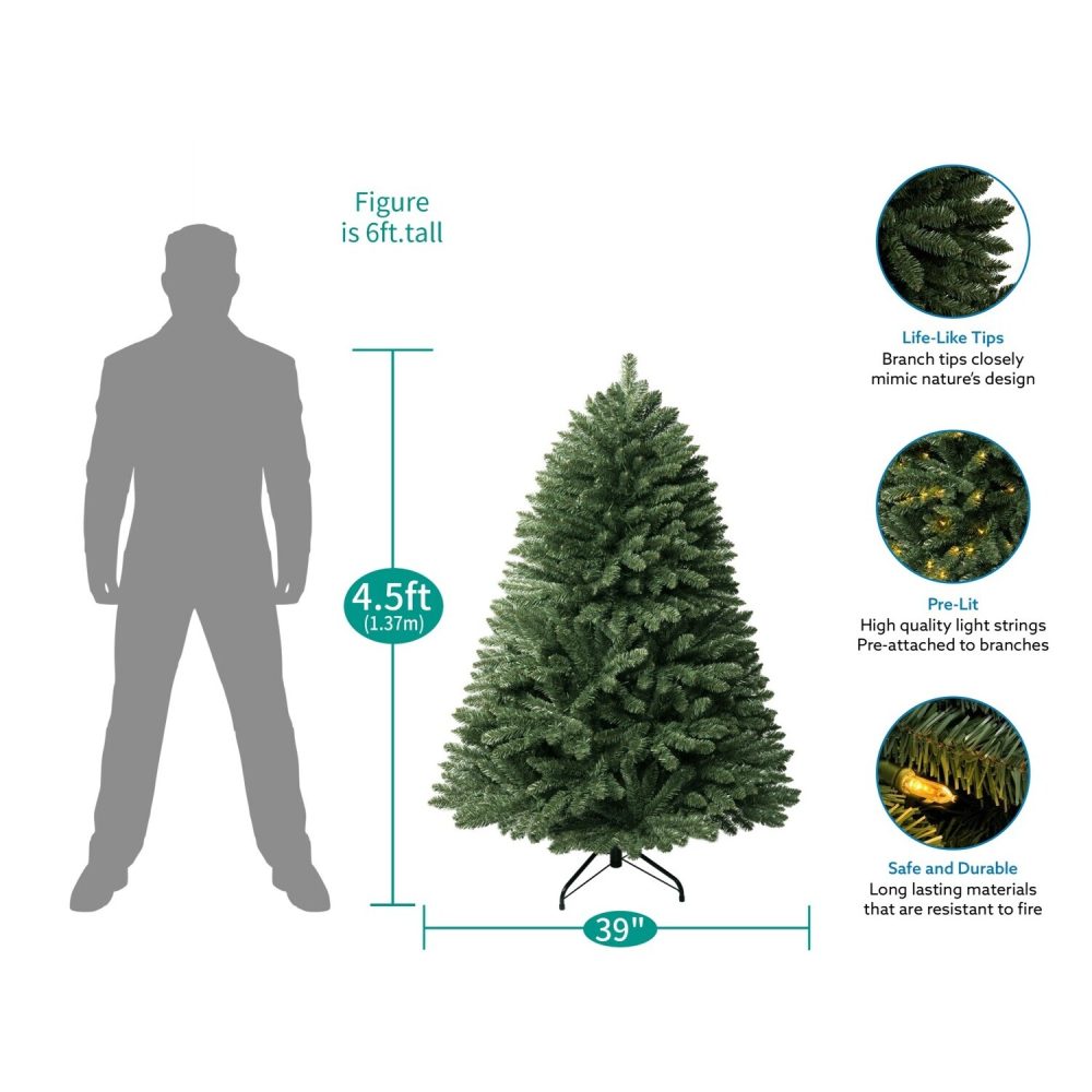Prague Pre-Lit Artificial Christmas Tree by Naomi Home - 3