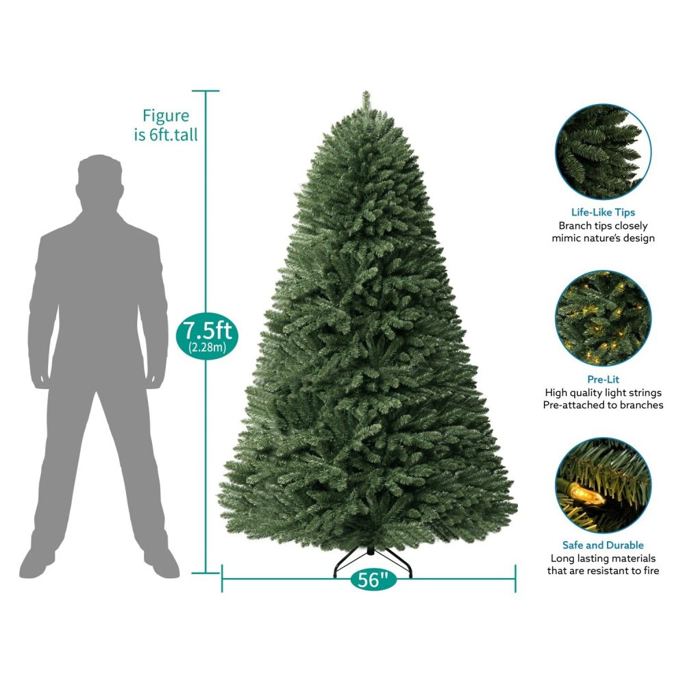 Prague Pre-Lit Artificial Christmas Tree by Naomi Home - 13
