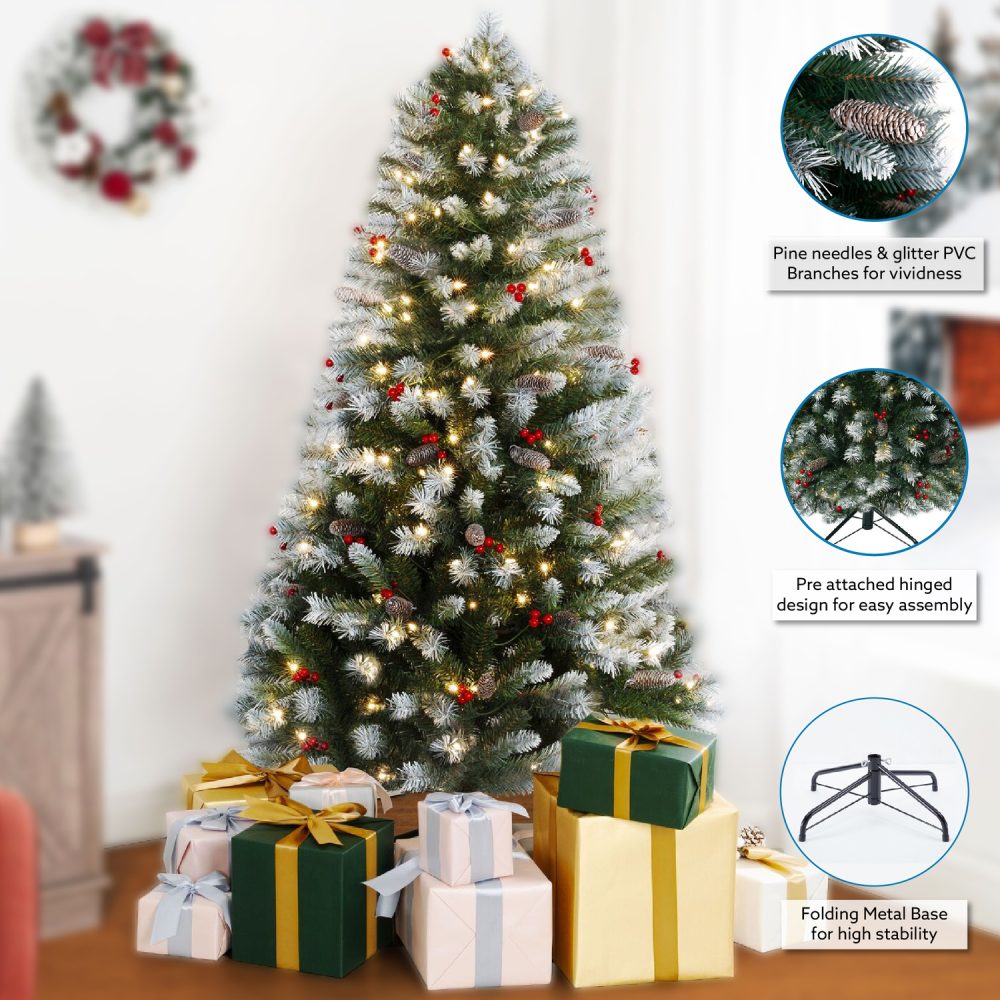 Vancouver Pre-Lit Artificial Spruce Christmas Tree by Naomi Home - 9