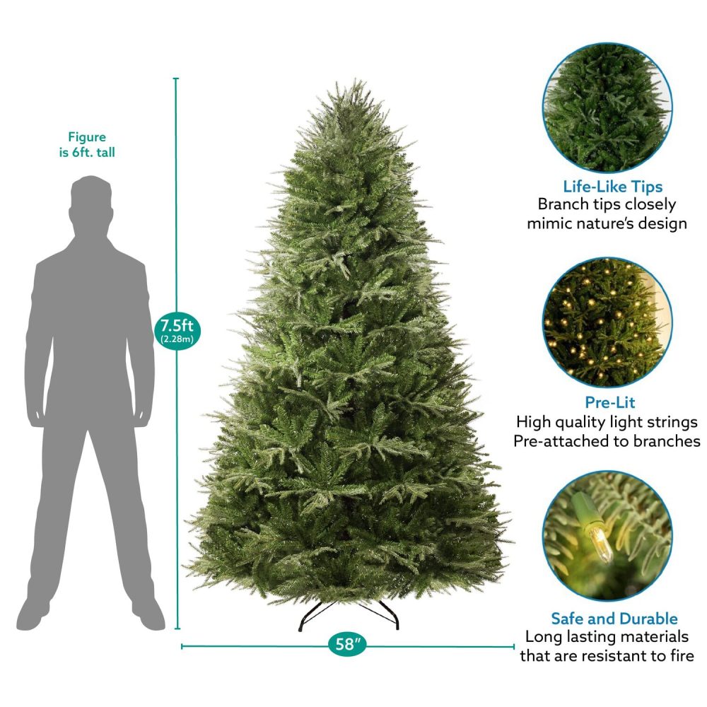Camden Hinged Pre-Lit Artificial Christmas Tree by Naomi Home - 8