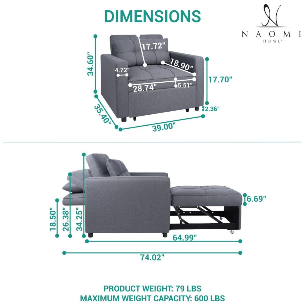 Anna Foldable Chair by Naomi Home - 3