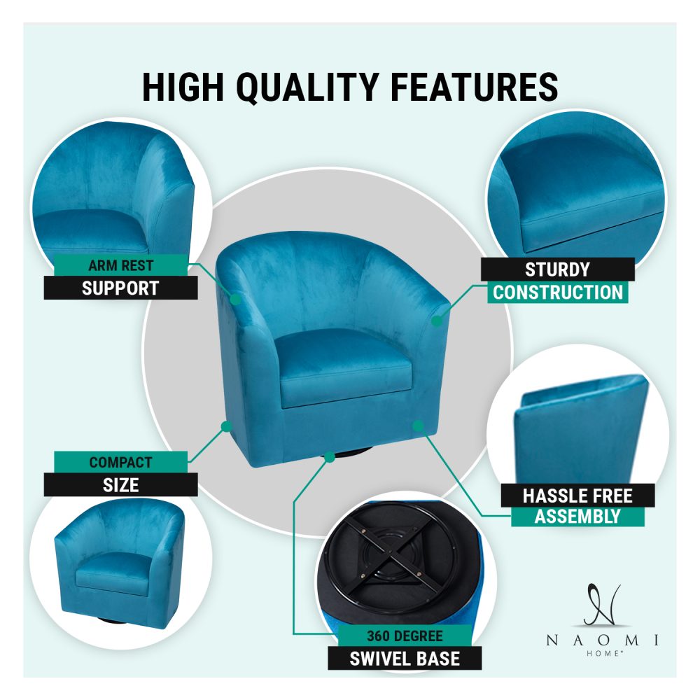 Naomi Home Ariana Swivel Barrel Accent Chair - 9