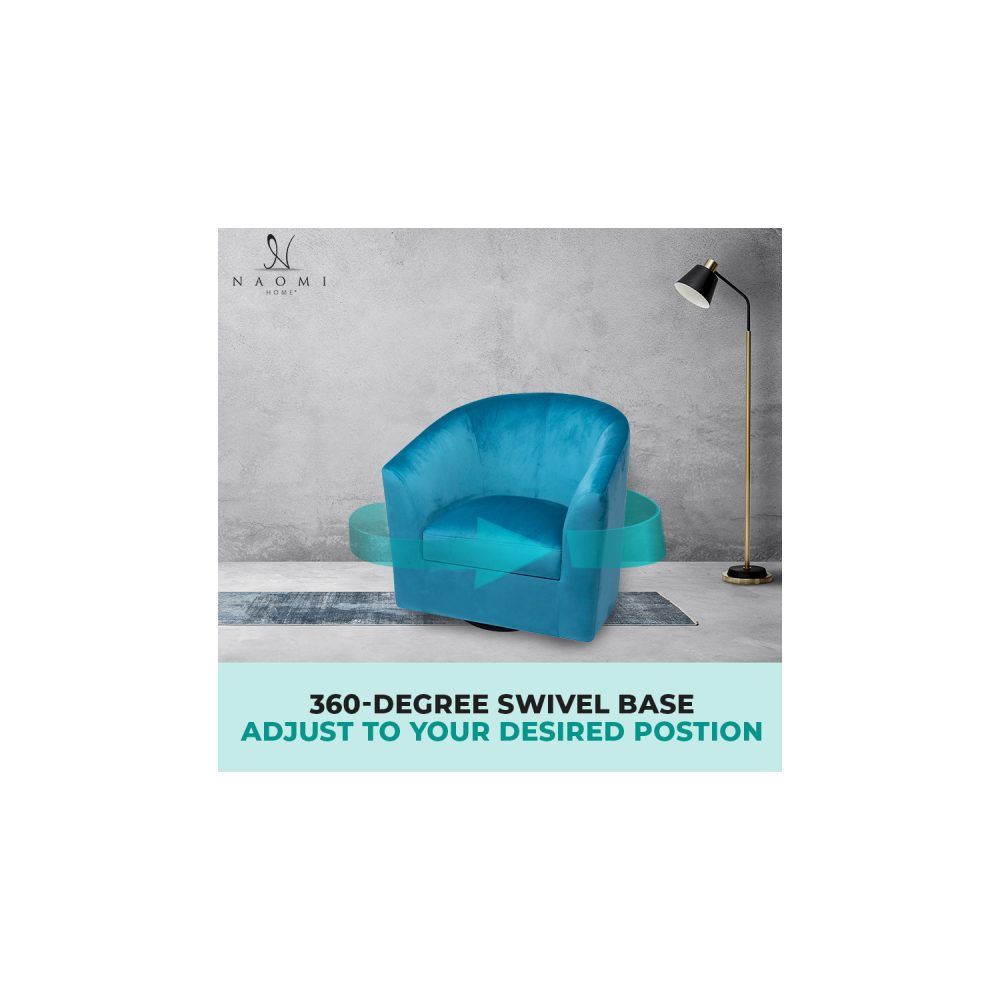 Naomi Home Ariana Swivel Barrel Accent Chair - 10