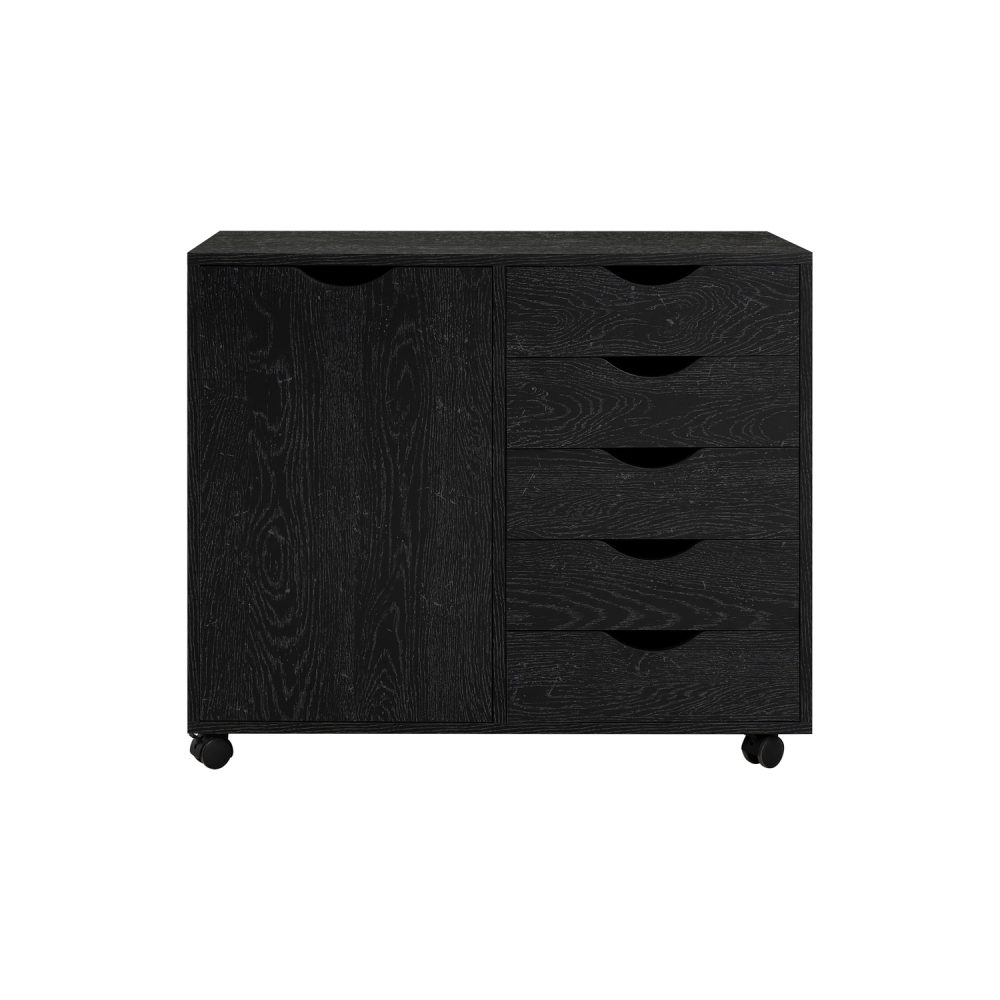 Naomi Home Amy 5-Drawer Office File Storage Cabinet with Shelves, White - 19