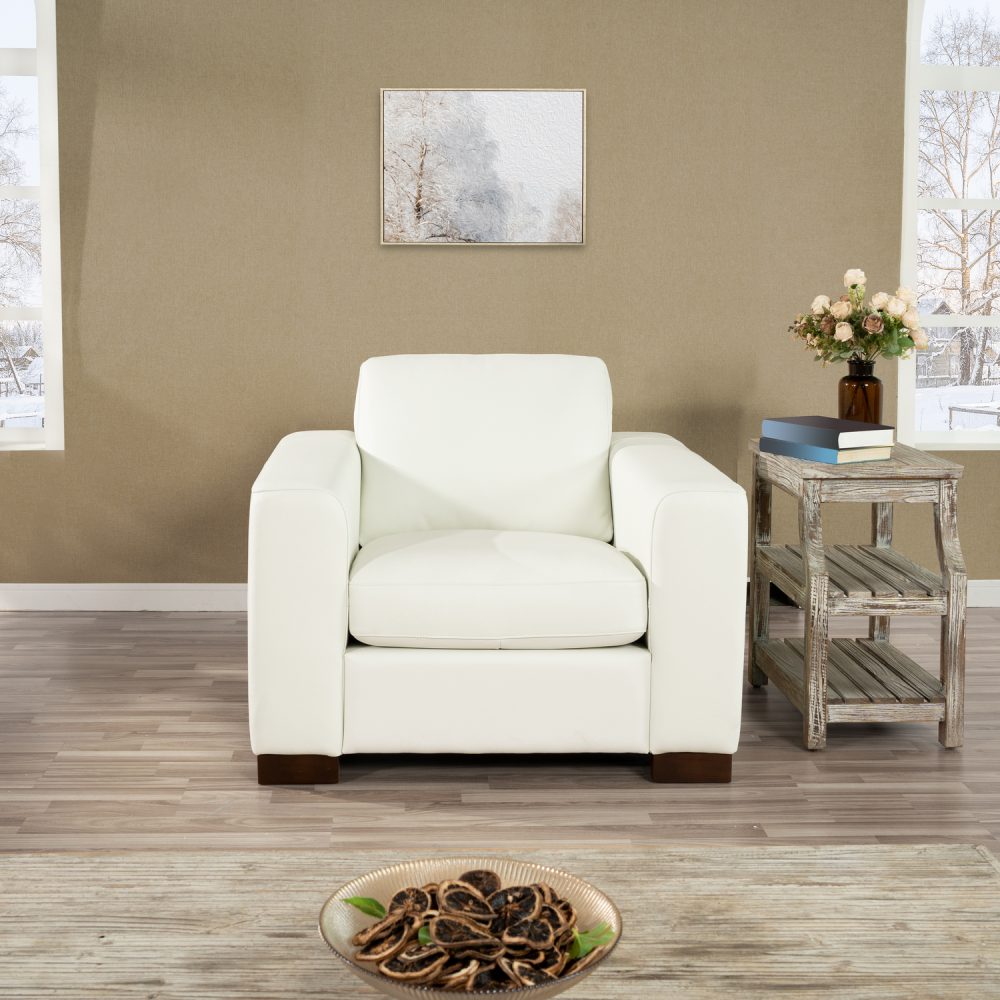 Freya Contemporary Oversized Genuine Leather Sofa Set of 3 by Naomi Home - 3