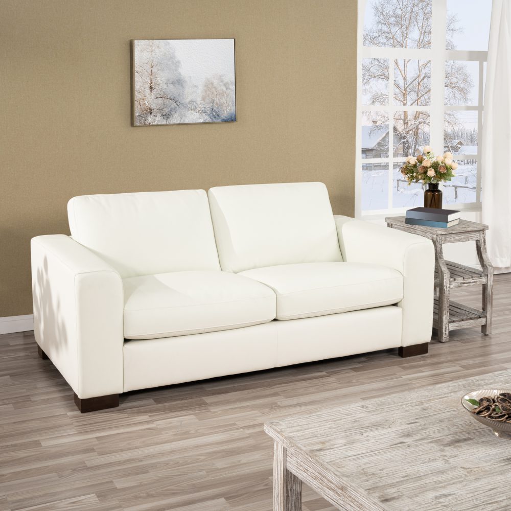 Freya Contemporary Oversized Genuine Leather Sofa Set of 3 by Naomi Home - 4
