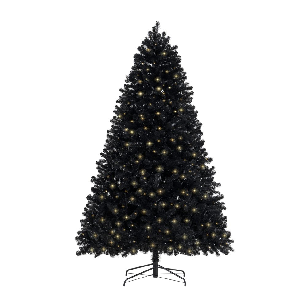 Dakota Black Christmas Tree Prelit, Realistic Dusky Artificial Christmas Tree with Lights by Naomi Home - 6