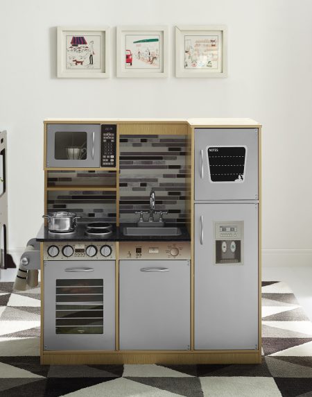 Pretend Play Kitchen Set for Kids, Wooden Toy Kitchen Play Set by