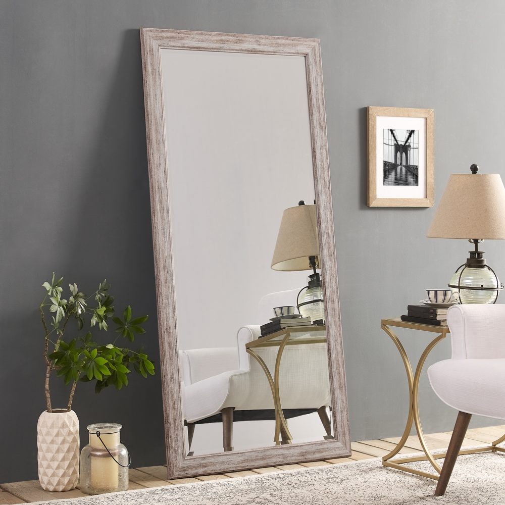 Rustic Floor Mirror Framed Full Length Mirror by Naomi Home - 12