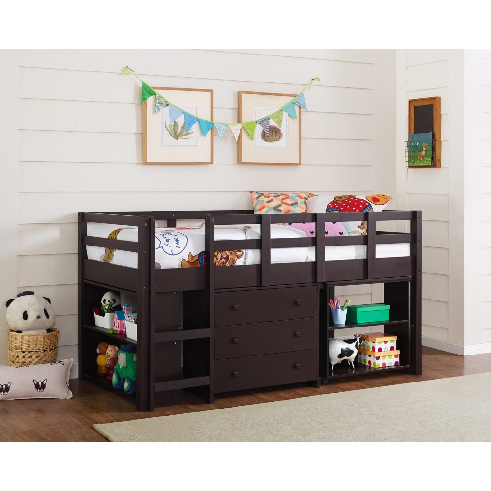 Low Study Loft Bed with Desk by Naomi Home - 1
