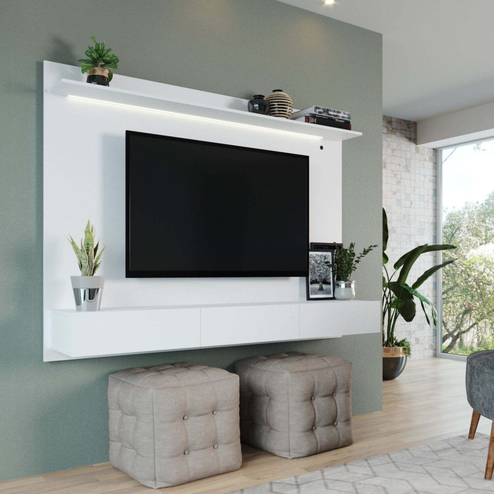Bliss Wall Mounted Floating Entertainment Center for 70″ TVs by Naomi Home - 1