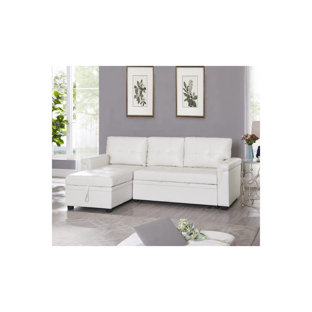 Laura Reversible Sleeper Sectional Sofa with Storage Chaise by Naomi Home - 27