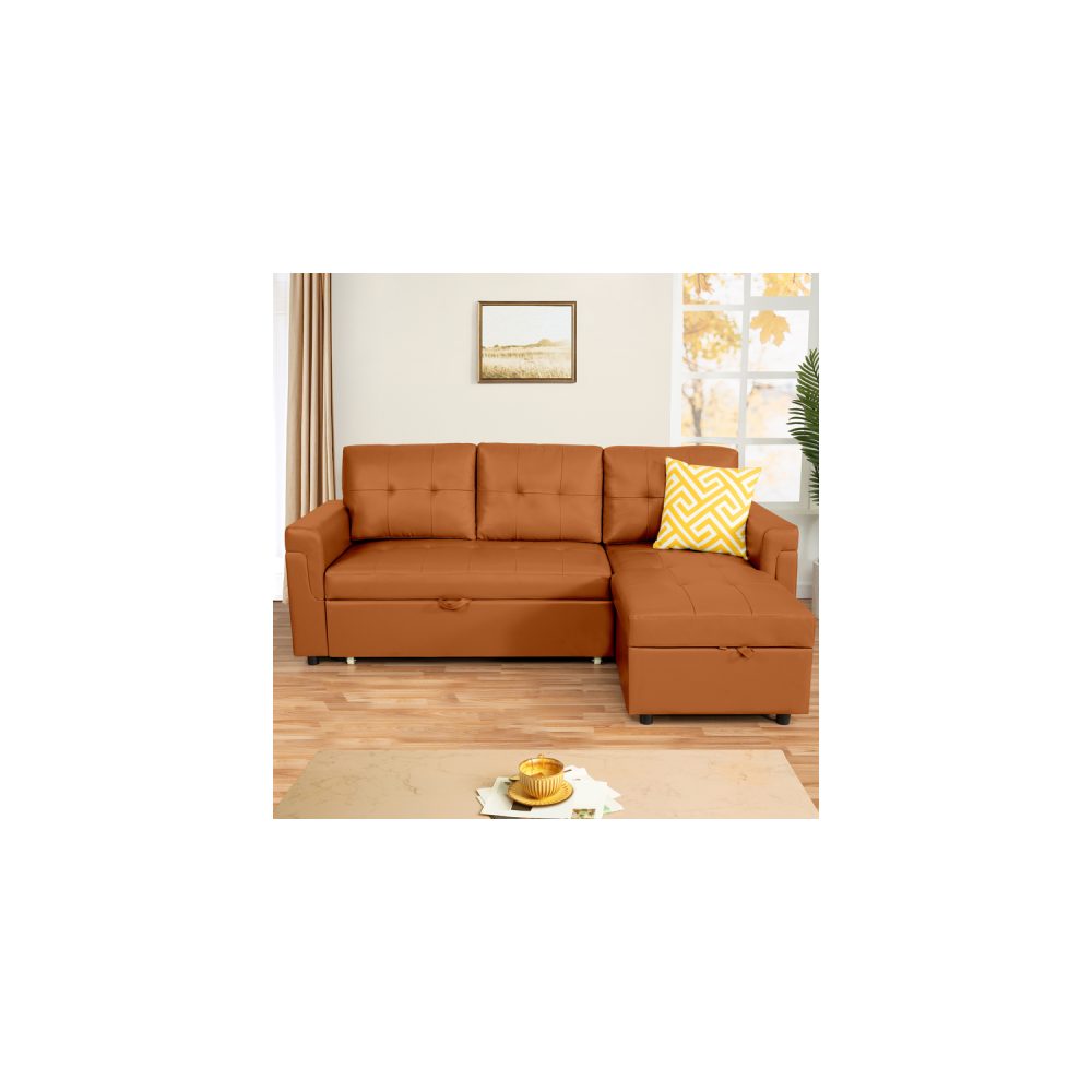 Laura Reversible Sleeper Sectional Sofa with Storage Chaise by Naomi Home - 37