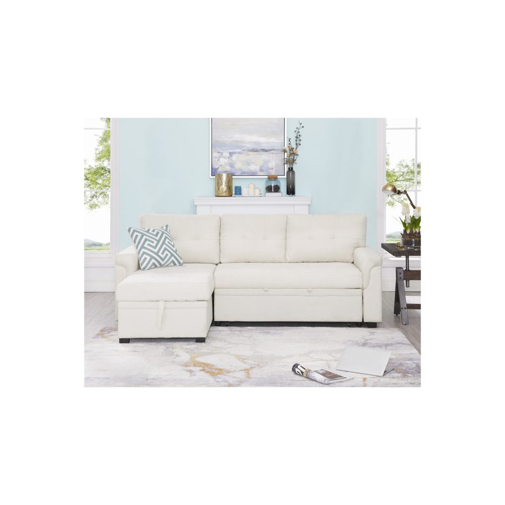 Laura Reversible Sleeper Sectional Sofa with Storage Chaise by Naomi Home - 22