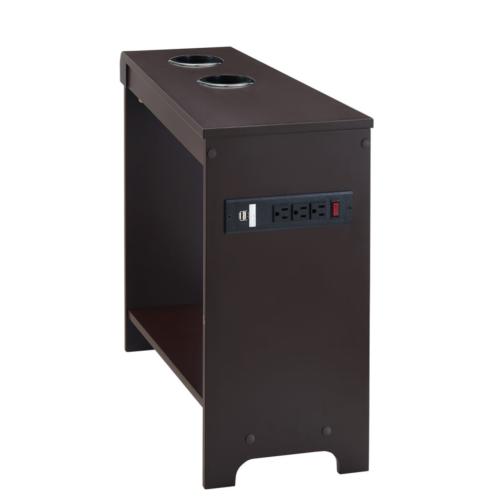 Jade Chairside Table with USB Ports & Outlets by Naomi Home - 13