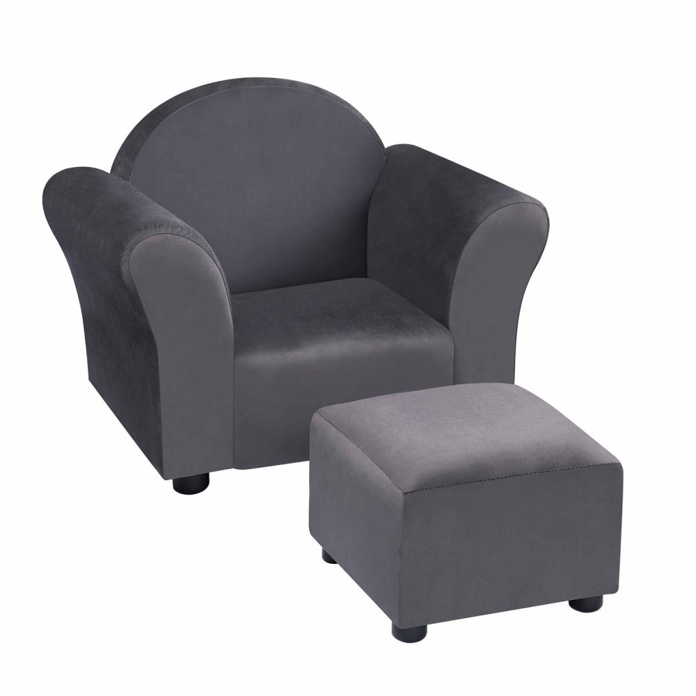 Naomi Home Shirley Kid Sofa Chair with Ottoman - 4