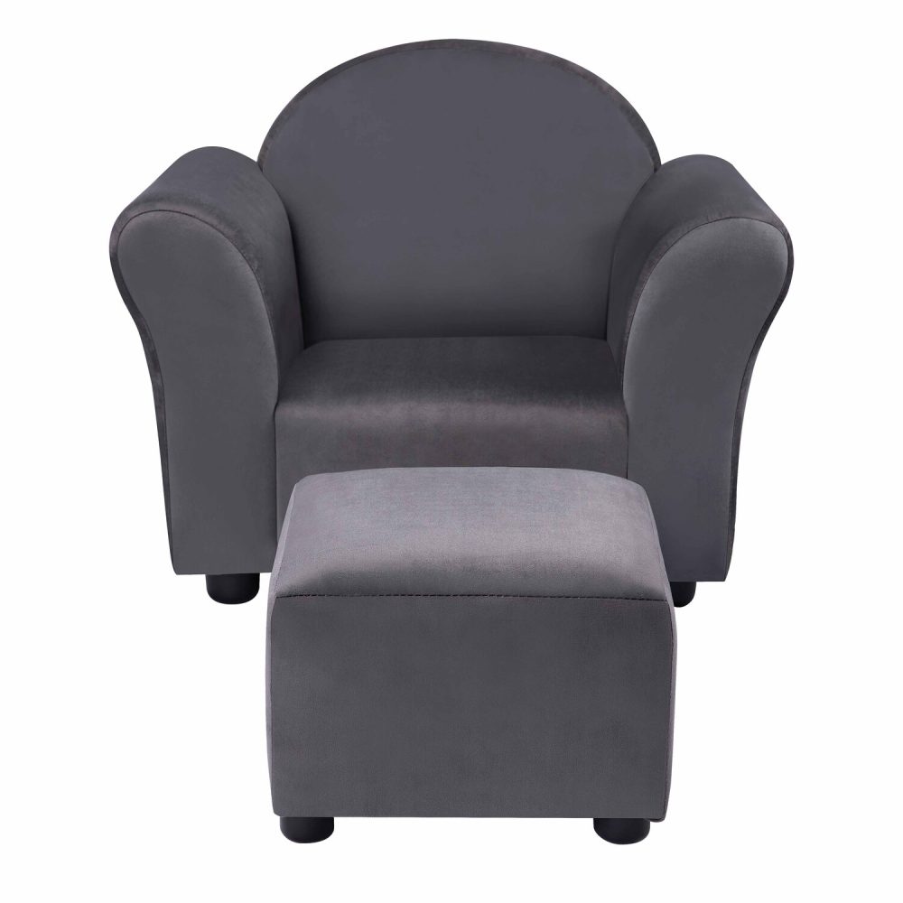 Naomi Home Shirley Kid Sofa Chair with Ottoman - 5
